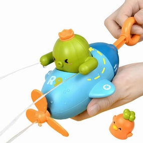 Draw & Push Water Cannon Toy, Lovely Propeller-Driven Aircraft Water Gun Toy Bath Toy Propeller Plane Squirt Gun Toy Water Injection Gun Toy Bathtub Toy Pull & Push Water Blaster Toy Pool Toy