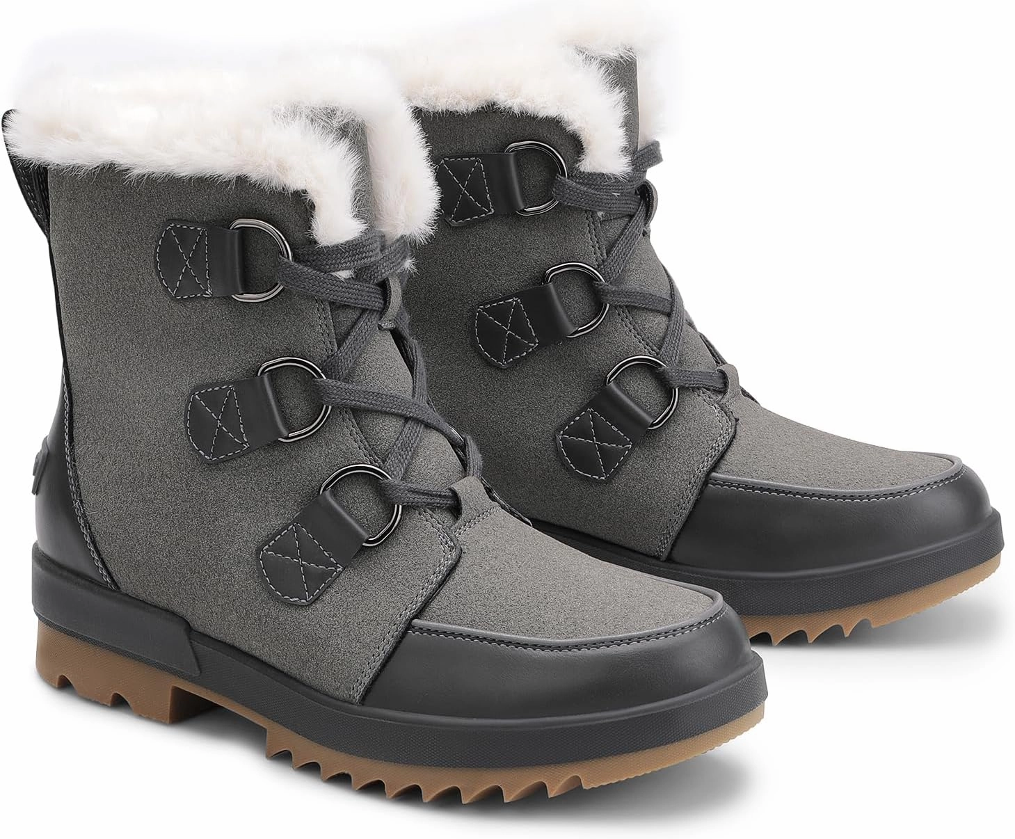 DREAM PAIRS Ankle Winter Boots for Women Snow Boots Anti-Slip Resistant Classic Warm Faux Fur Lined Lace Up for Outdoor Hiking Walking