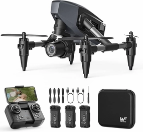 Drone with Camera for Kids 1080P, WeFone WF10 Mini FPV Drones Remote Control Quadcopter for Beginners Adults with 3 Batteries, Optical Flow Positioning, 3D Flip, One Key Start, Toys Gifts for Boys