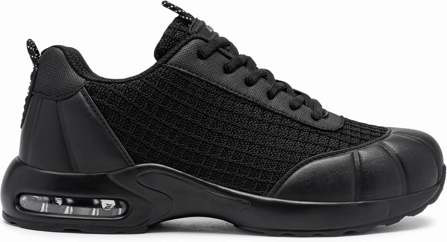 DYKHMILY Steel Toe Shoes for Men Air Cushion Safety Shoe Pull On Comfortable Work Breathable Lightweight Tennis Sneakers