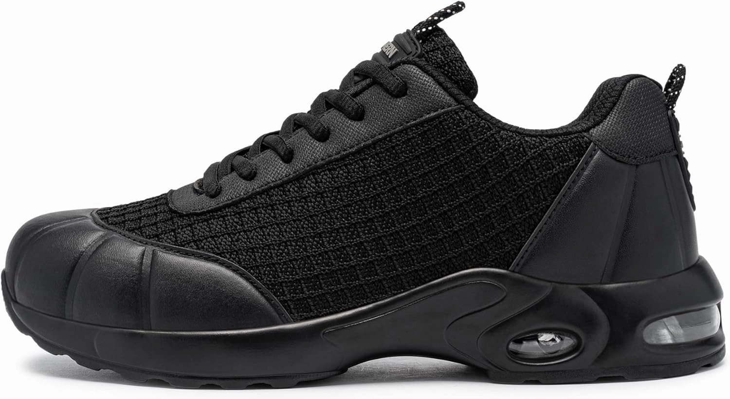 DYKHMILY Steel Toe Shoes for Men Air Cushion Safety Shoe Pull On Comfortable Work Breathable Lightweight Tennis Sneakers