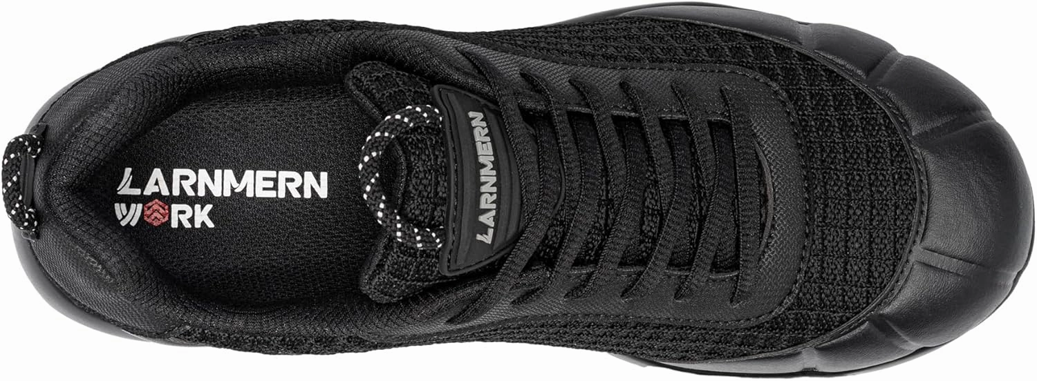 DYKHMILY Steel Toe Shoes for Men Air Cushion Safety Shoe Pull On Comfortable Work Breathable Lightweight Tennis Sneakers