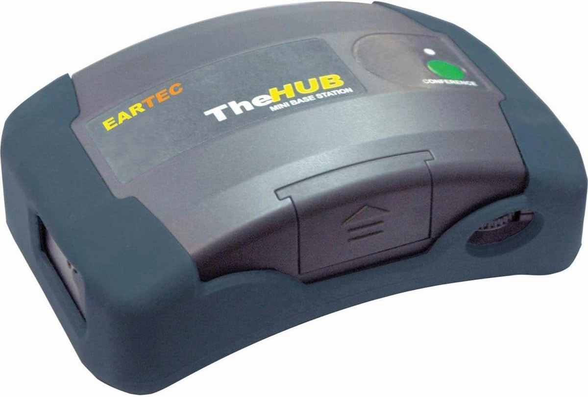 Eartec HUB Full Duplex Transceiver Base Station for UltraLITE Wireless System - Battery Operated 2 Way Radio License-Free, Up To 400m Operating Range