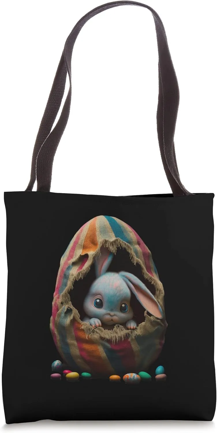 Easter bunny hatches from Easter egg Tote Bag