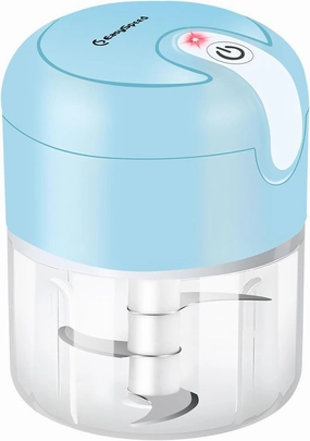 EASYSPEED Electric Garlic Chopper 1Cup, Mini USB Charging Wireless Food Processor with 304 Stainless Steel, 3 Sharp Blades, Portable Kitchen Meat Grinder for Onion, Garlic, Ginger, Chili, Baby Food