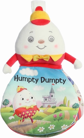 Ebba™ Educational Story Pals™ Humpty Dumpty Baby Stuffed Animal - Bedtime Soft Book - Sensory Development - White 9 Inches
