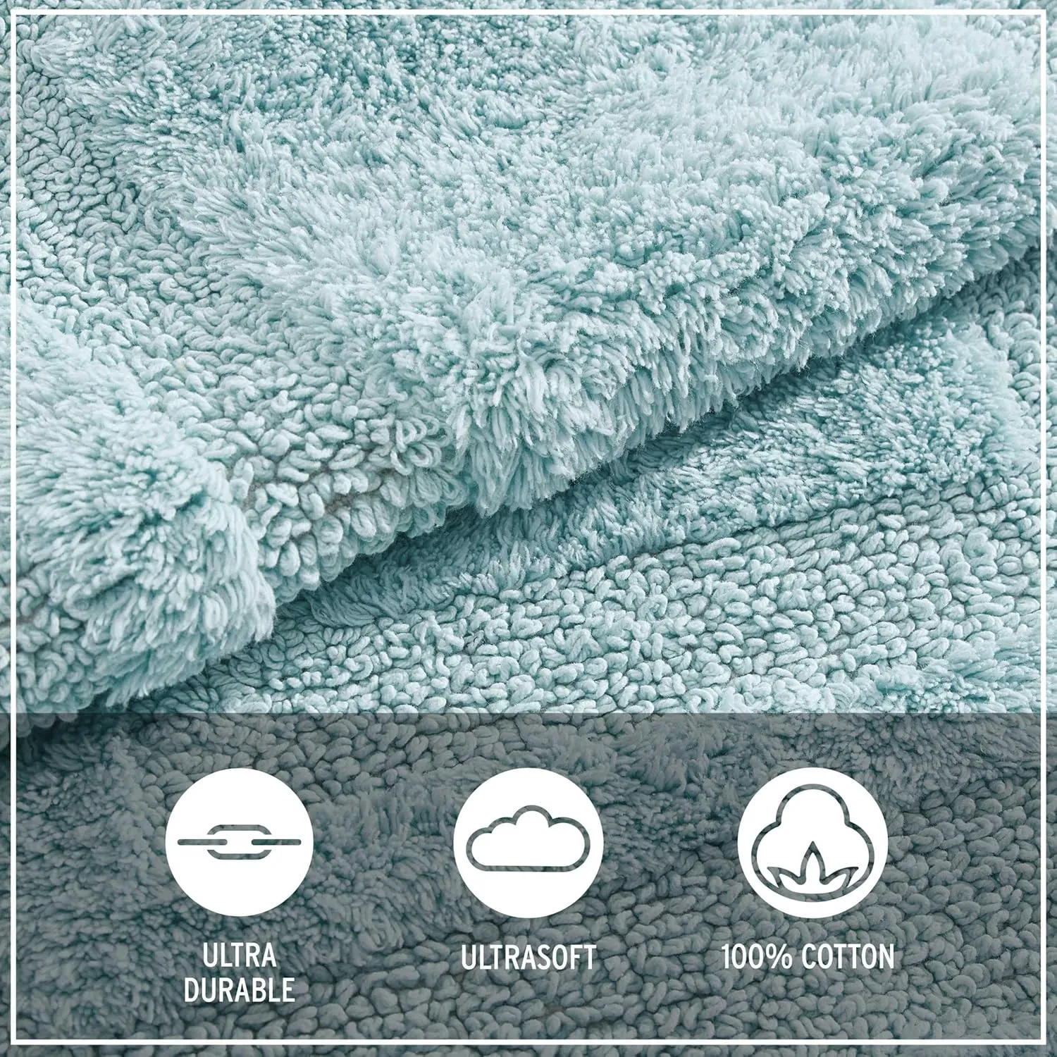 Eddie Bauer - Bath Rug, Soft Plush Tufted with Skid-Resistant Backing, Quick Dry & Super Absorbent (Logan Aqua, 24" x 40")