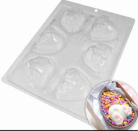 Egg and Bunny Butt Chocolate moulds with sprinkles set