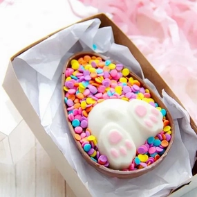 Egg and Bunny Butt Chocolate moulds with sprinkles set