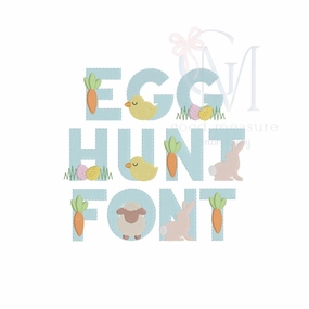 Egg Hunt Easter Font Embroidery Design