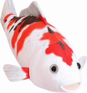 ELAINREN 3D Lifelike Fish Shape Plush Pillow Soft Big Carp Stuffed Toy Cushion,Giant Simulation Goldfish Plushie Gifts/29.5''