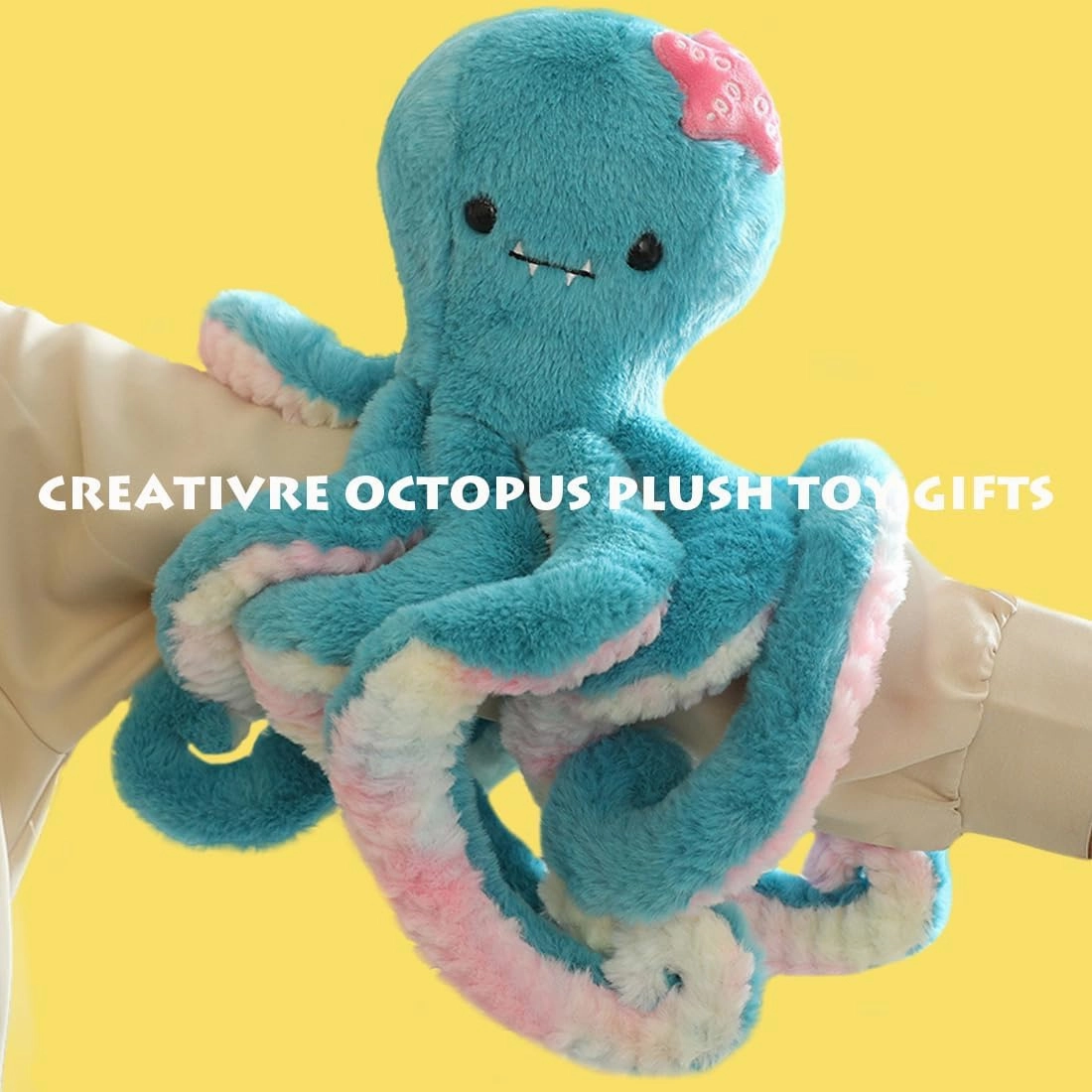 ELAINREN Blue Octopus Giant Plush Pillow, Realistic Octopus Stuffed Ocean Animals, Real Life Plushie Marine Squid Octopus Toy Gifts/19.6''