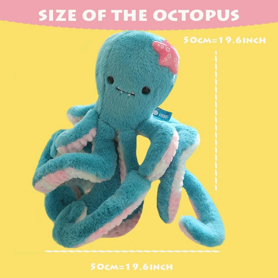 ELAINREN Blue Octopus Giant Plush Pillow, Realistic Octopus Stuffed Ocean Animals, Real Life Plushie Marine Squid Octopus Toy Gifts/19.6''