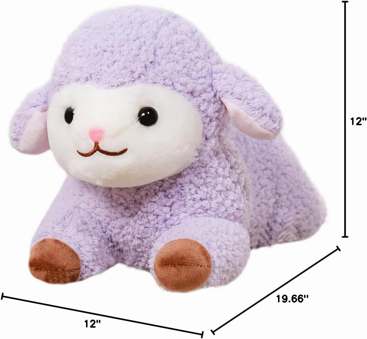 ELAINREN Cuddle Purple Sheep Plush Pillow Super Soft Lamb Stuffed Toy Soft Pillow Fluffy Alpaca Plushie Dolls Gifts/19.6''