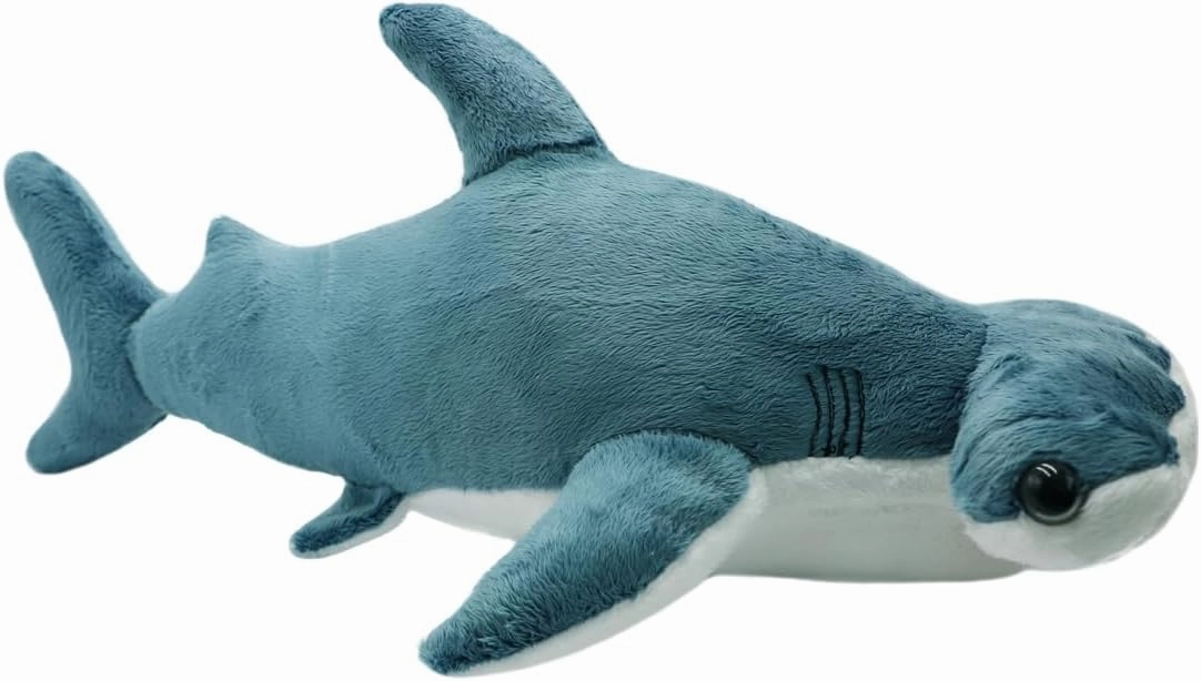 ELAINREN Lifelike Hammerhead Plush Toy Ultra-Soft Hammer Head Shark Stuffed Pillow Cuddly Blue Whale Plushie Cushion/39.37''
