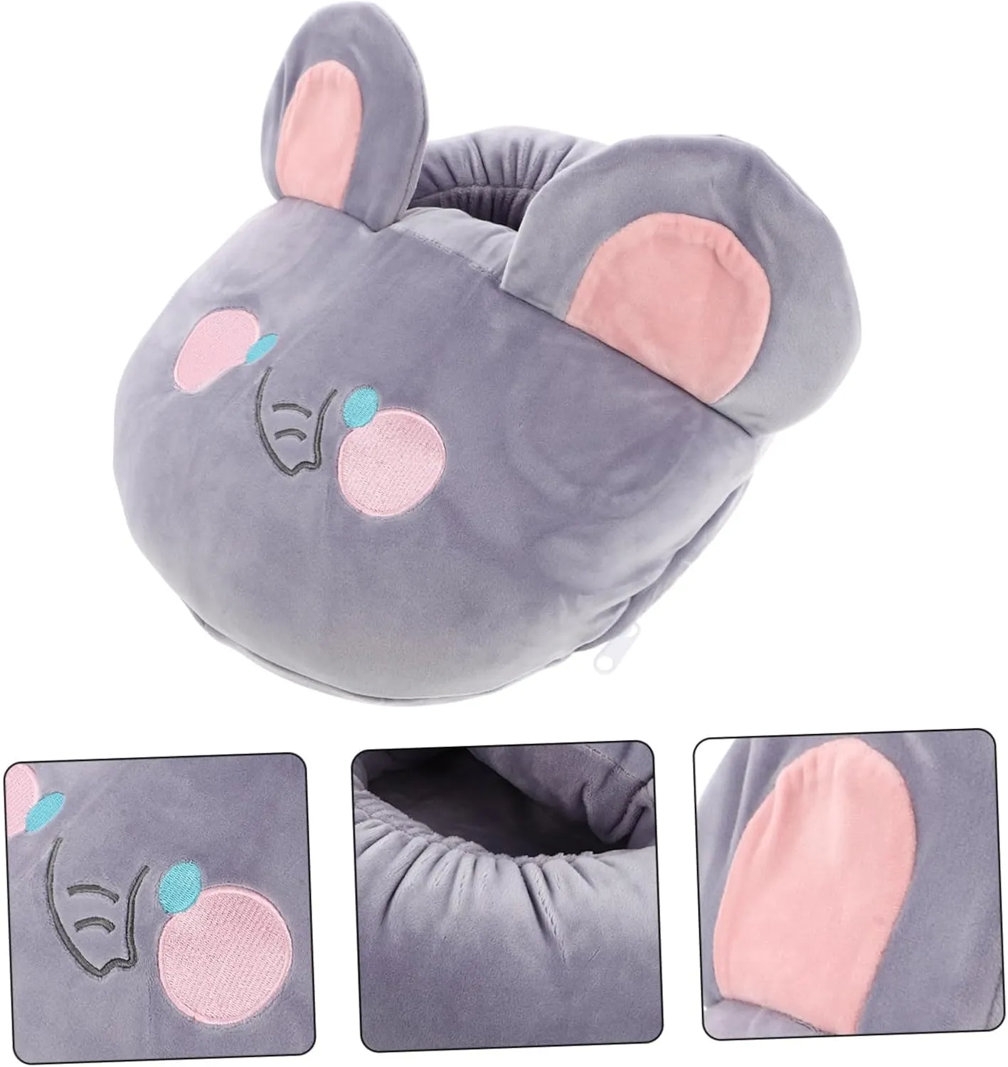 Electric Heating Shoes Plush Material Rechargeable Foot Warmer for Home Dorm and Office