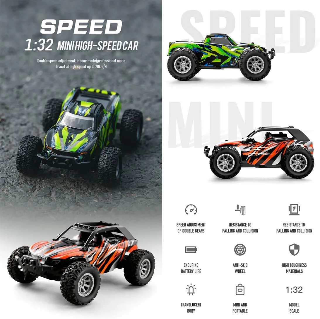 Electric RC Off-Road Model,801 1/32 2.4G RC Vehicle, RC Mini Electric Drift Vehicle Model, Halloween Surprising Car Gift for Teens (RTR Version/Orange), Q3822I0LU16Y