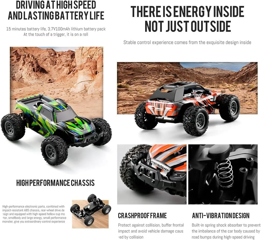 Electric RC Off-Road Model,801 1/32 2.4G RC Vehicle, RC Mini Electric Drift Vehicle Model, Halloween Surprising Car Gift for Teens (RTR Version/Orange), Q3822I0LU16Y