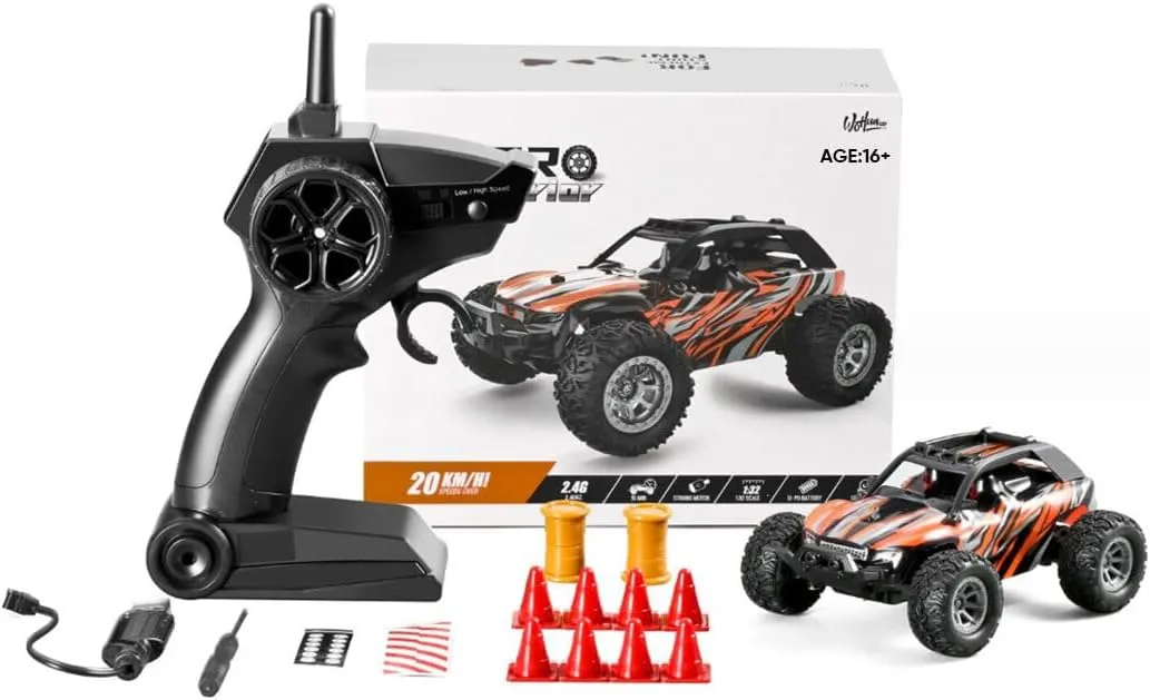 Electric RC Off-Road Model,801 1/32 2.4G RC Vehicle, RC Mini Electric Drift Vehicle Model, Halloween Surprising Car Gift for Teens (RTR Version/Orange), Q3822I0LU16Y