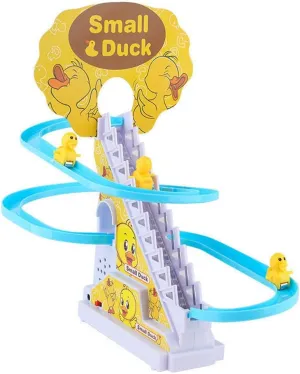 Electric Stair Climbing Toy, Duck Slide Toy with Music & Lights, 3 Ducklings Included, Ages 3 