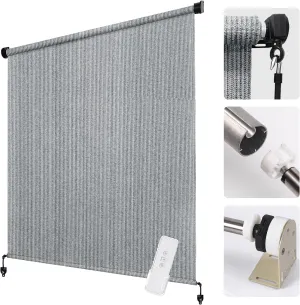 Electric Sun Shades Outdoor Motor Kit for Coolaroo Shade Screen, Blind Conversion for 28mm Tube, Rechargeable Battery With Controller