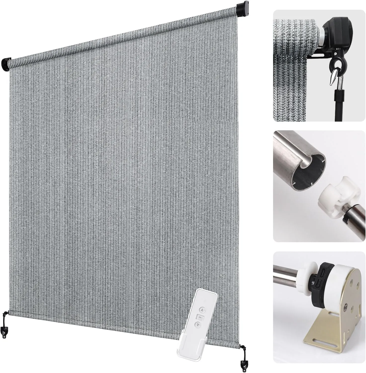 Electric Sun Shades Outdoor Motor Kit for Coolaroo Shade Screen, Blind Conversion for 28mm Tube, Rechargeable Battery With Controller
