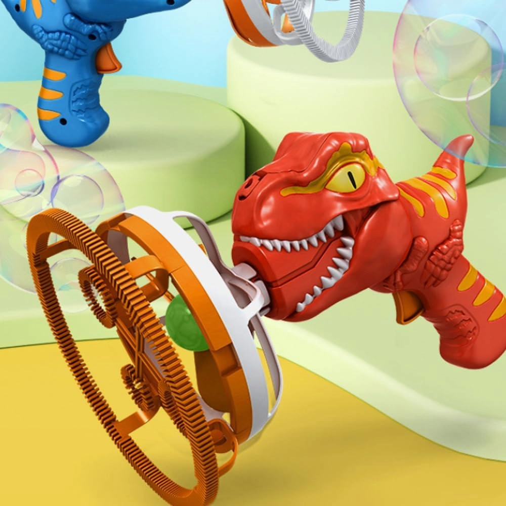 Electric Dinosaur Bubble Machine, Dinosaur Bubble Blower Toy for Kids Automatic Bubble Machine, Dino Bubble Wand Cool Outdoor Dinosaur Toys for Ages 3 4 5 6 7 8 Year Boys & Girls (Red)