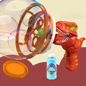 Electric Dinosaur Bubble Machine, Dinosaur Bubble Blower Toy for Kids Automatic Bubble Machine, Dino Bubble Wand Cool Outdoor Dinosaur Toys for Ages 3 4 5 6 7 8 Year Boys & Girls (Red)