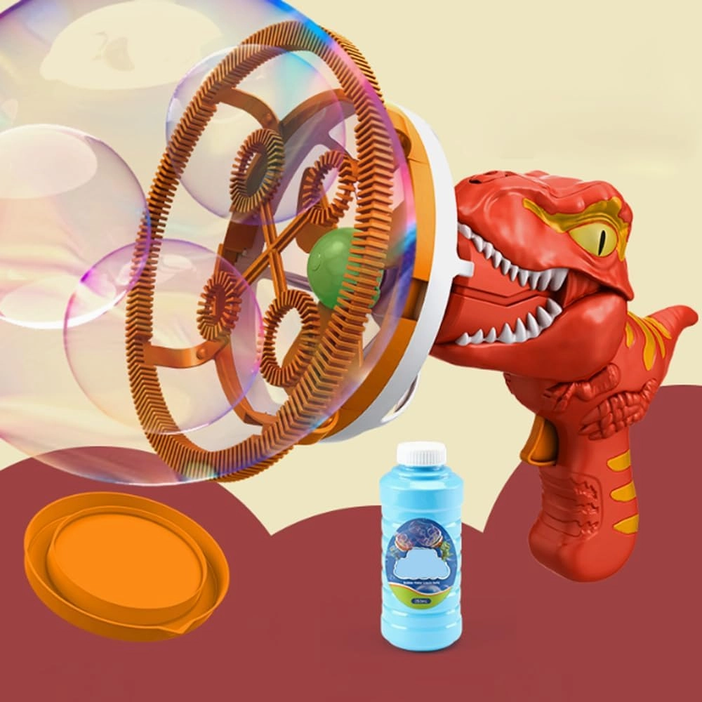 Electric Dinosaur Bubble Machine, Dinosaur Bubble Blower Toy for Kids Automatic Bubble Machine, Dino Bubble Wand Cool Outdoor Dinosaur Toys for Ages 3 4 5 6 7 8 Year Boys & Girls (Red)