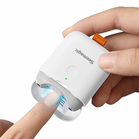 Electric Nail Clipper for Baby Nail Trimmer, Automatic Electric Nail Clippers with LED Light, Mini Nail Clippers for Adults, Seniors, Babies, Children (White)