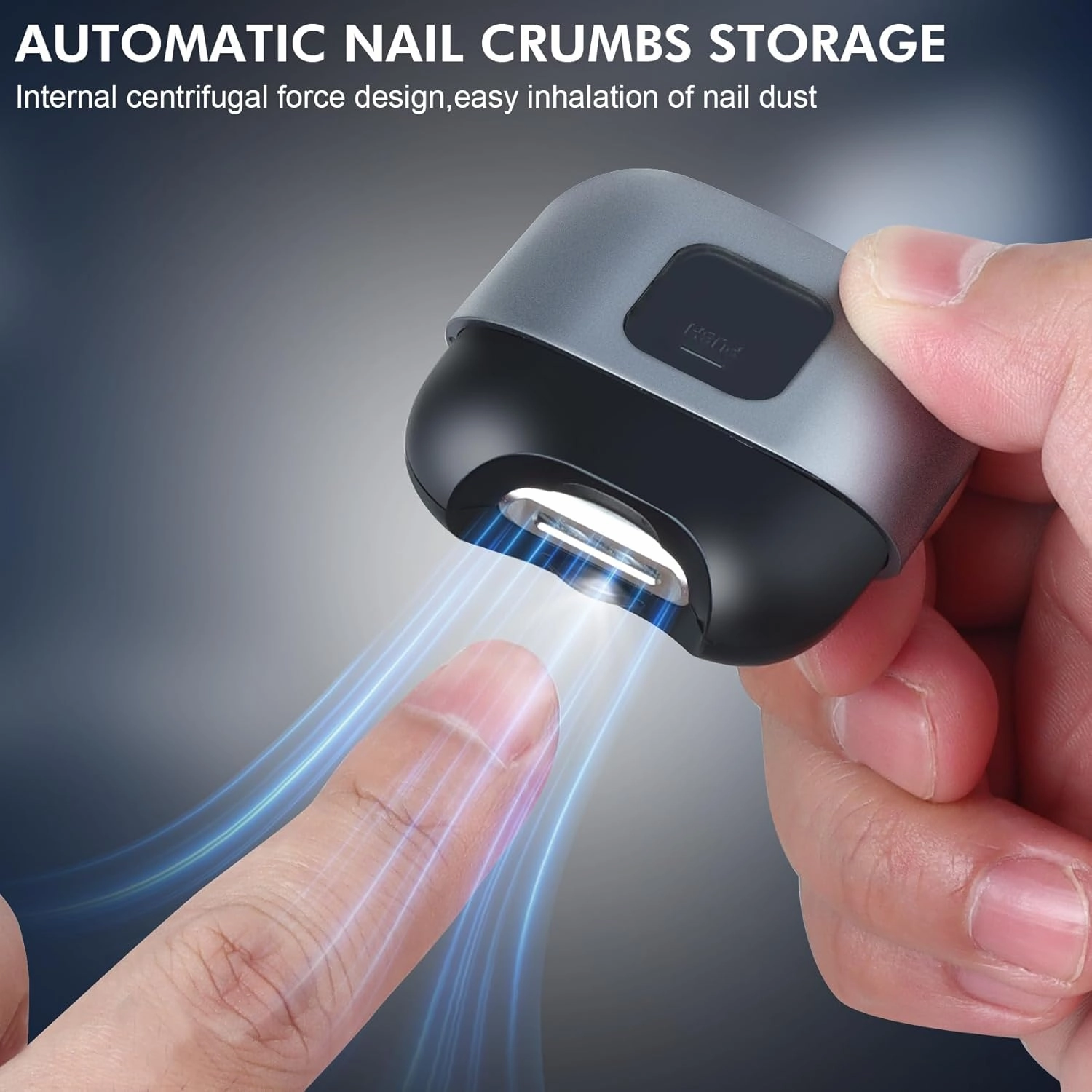 Electric Nail Clipper with Light, Automatic Nail Clipper Rechargeable with 2 Speeds and Nail Chip Storage for Babies, Children, Adults, Caregivers and Seniors