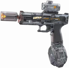 Electric Water Gun for Adults & Kids, Automatic Electric Squirt Gun Up to 30 FT Range,Large Capacity,Summer Outdoor Swimming Pool Party Toys Gifts - Grey