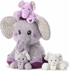Elephant Mommy Stuffed Animal Mom and Baby Plush Toy, Cute 13" Small Soft Mama Family Set Toys with Mini Little Babies,Gifts for Kid