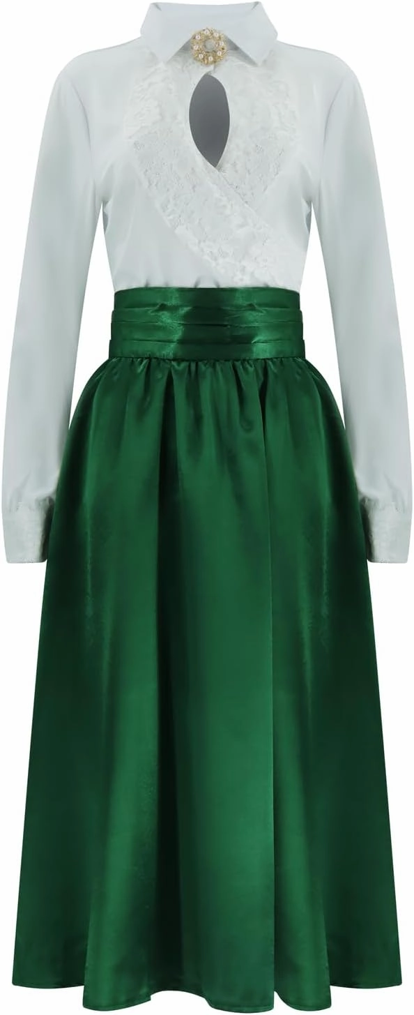 Ellen Griswold Costume Christmas Vacation Ellen Shirt Skirt Brooch Set Vintage Dress for Women