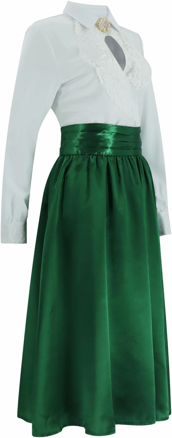 Ellen Griswold Costume Christmas Vacation Ellen Shirt Skirt Brooch Set Vintage Dress for Women
