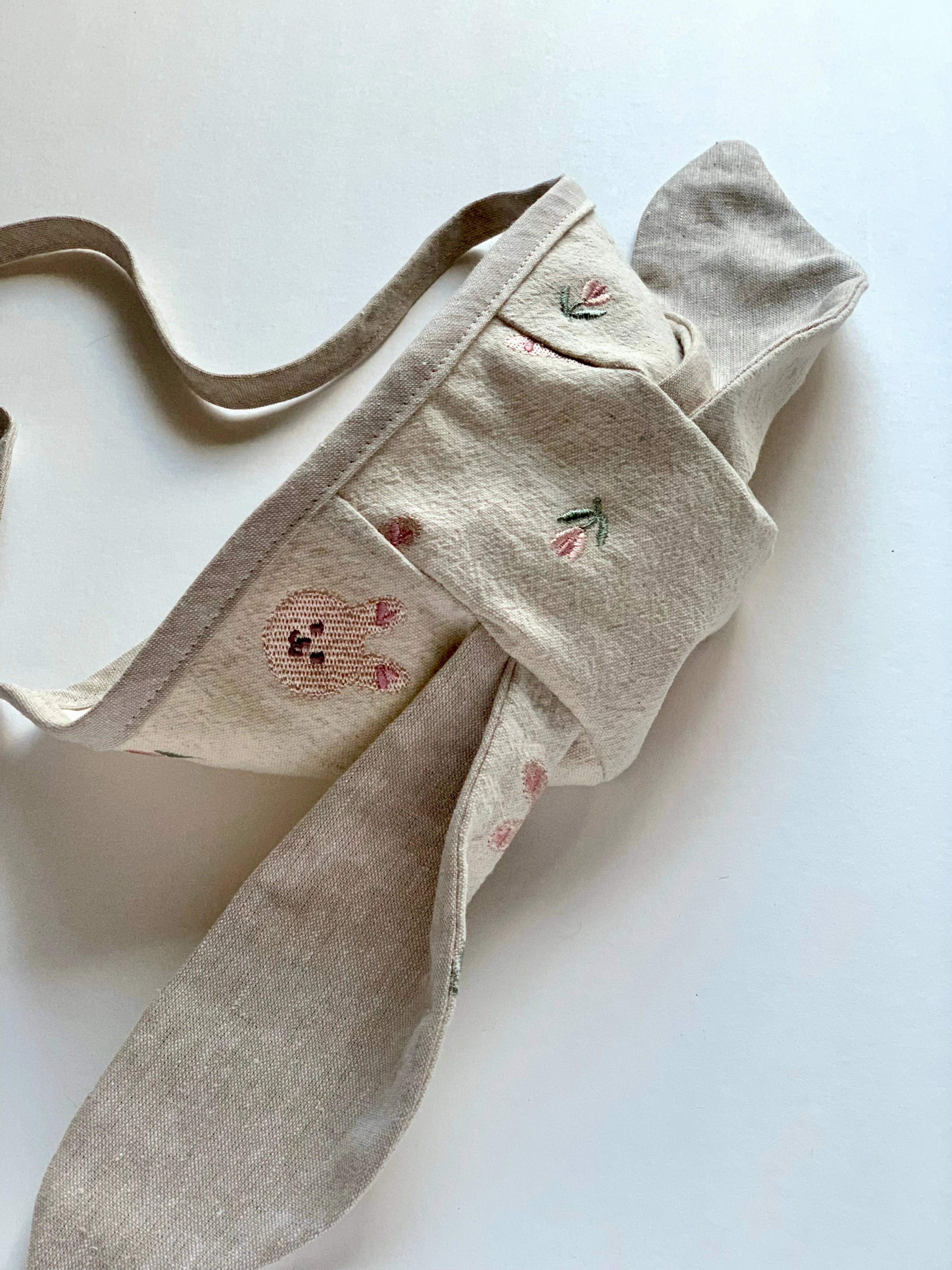 Embroidered Bunny Ear Bonnet