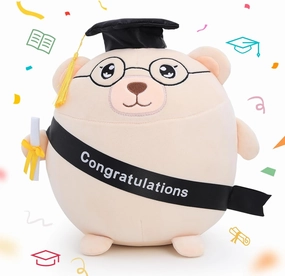 Emoin Graduation Bear Stuffed Animal Graduation Plush Gifts for Class of 2025 Kindergarten Preschool, 11.8'' Soft Graduation Animal Plushie with Cap for Her, for Him, for College, High School