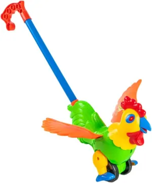 ERINGOGO Cartoon Pushing Cart Rooster Walker for Safe Push for Early Walking Skills Development