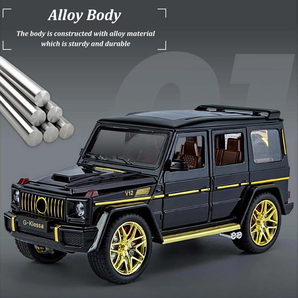 EROCK 1/24 Die-Cast Car Model Collectible Benz G63 AMG Model Car with Lights and Sound, Alloy Pull Back Toy car Toy Vehicle for Adult Boys Girls Gift