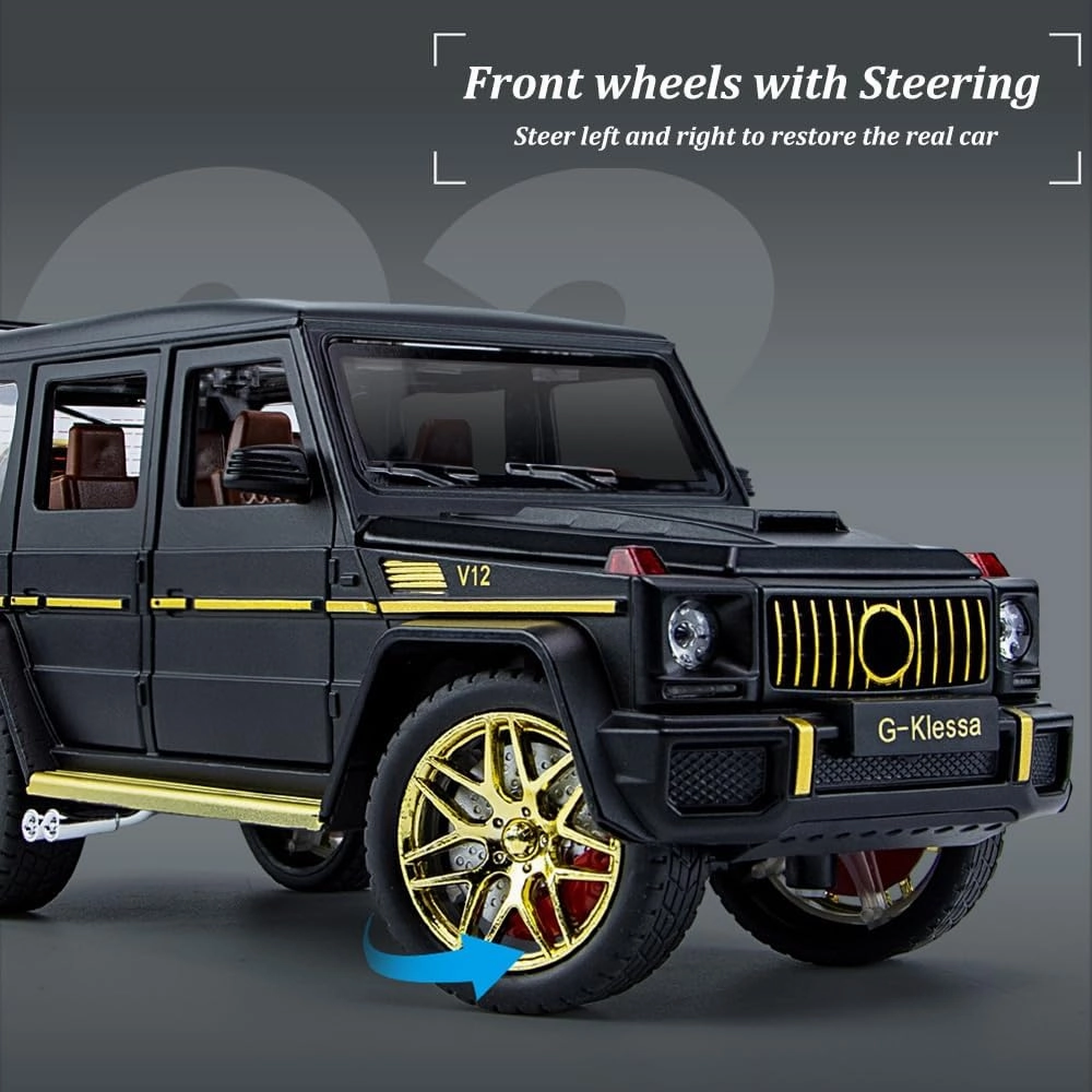 EROCK 1/24 Die-Cast Car Model Collectible Benz G63 AMG Model Car with Lights and Sound, Alloy Pull Back Toy car Toy Vehicle for Adult Boys Girls Gift
