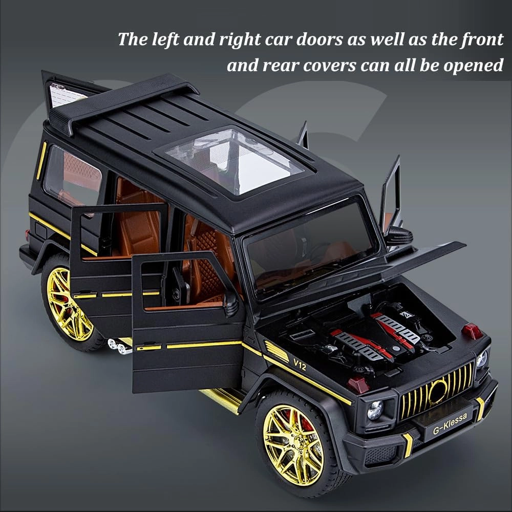 EROCK 1/24 Die-Cast Car Model Collectible Benz G63 AMG Model Car with Lights and Sound, Alloy Pull Back Toy car Toy Vehicle for Adult Boys Girls Gift