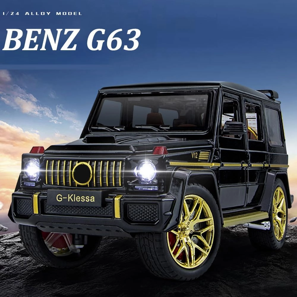 EROCK 1/24 Die-Cast Car Model Collectible Benz G63 AMG Model Car with Lights and Sound, Alloy Pull Back Toy car Toy Vehicle for Adult Boys Girls Gift