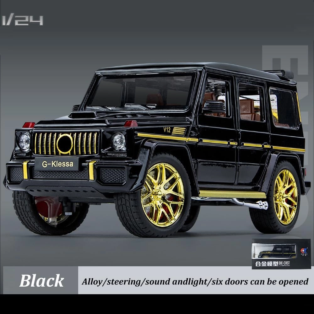 EROCK 1/24 Die-Cast Car Model Collectible Benz G63 AMG Model Car with Lights and Sound, Alloy Pull Back Toy car Toy Vehicle for Adult Boys Girls Gift