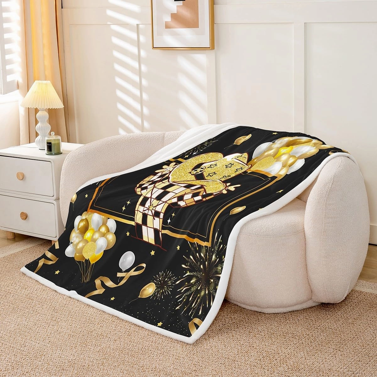 Erosebridal Cowgirl Hat Shoulder Bag Western Cowboy Fleece Blanket Baby 30"X40" Cute Glitter Stars Cactus Sherpa Blanket for Kids Boys Girls Teens Glitter Stars Ribbons Balloons Flannel Blanket
