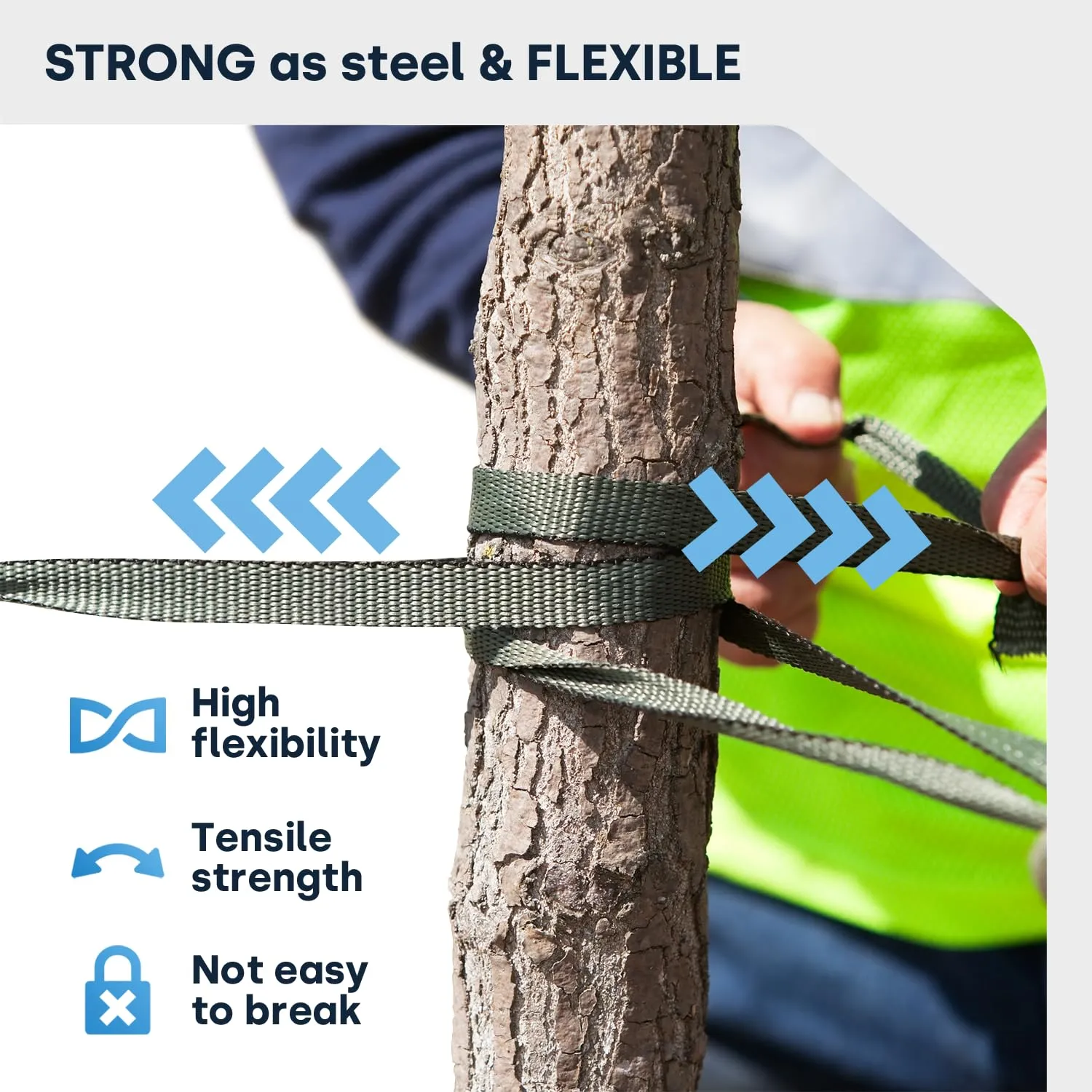 ESK Packaging® Woven Poly Cord Strapping - 3/4" x 2100 Foot x 900lbs Break Strength – Light Duty, Weather-Resistant Flat Rope – 1 Roll