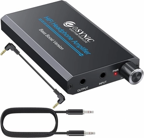 eSynic Pro Bass Boost Headphone Amplifier Rechargeable 16-300Ω Portable Hi-Fi Audio Amp SNR>100dB 0.005% THD Aluminum Alloy Headphone Amp 3.5mm for Phone/Laptop/Audiophile