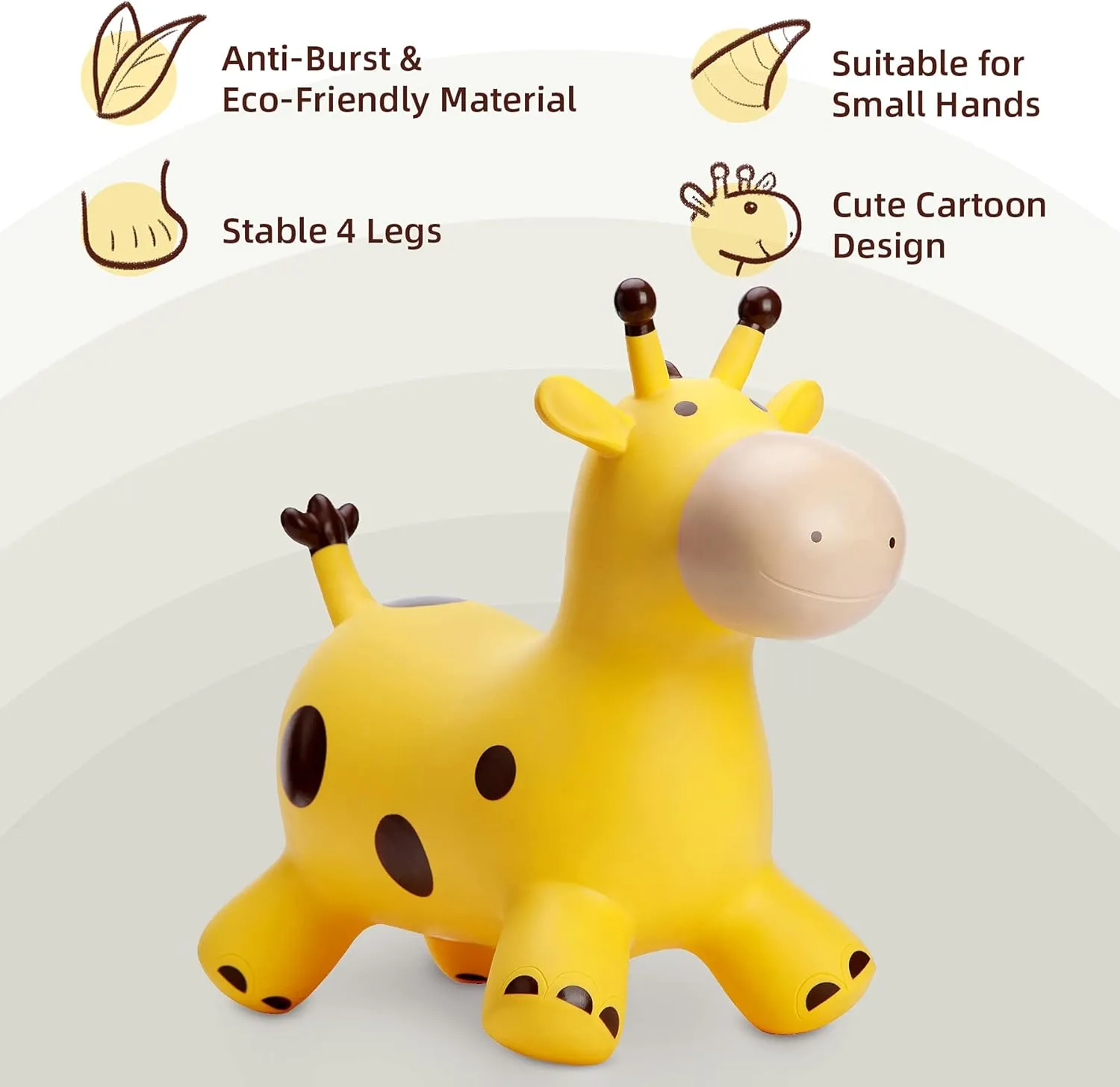 EVERICH TOY Giraffe Bouncy Horse Hopper for Toddlers, Bouncy Animals Jumping Horse, Inflatable Ride on Bouncer Hopping Toys Gifts for Boys Girls 18 Months 2 3 4 5 6 Years Old