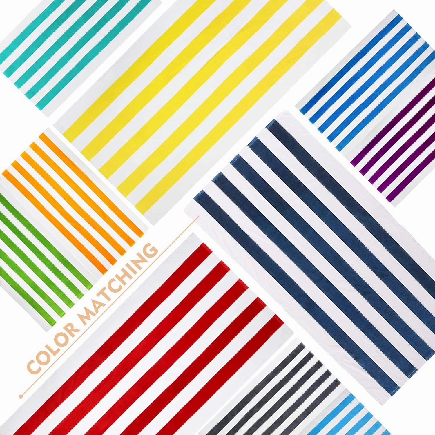 Exclusivo Mezcla Cotton Large 30x60 Inches Cabana Stripe Beach Towel, Super Absorbent Soft Plush Pool Bath Towel (Red)