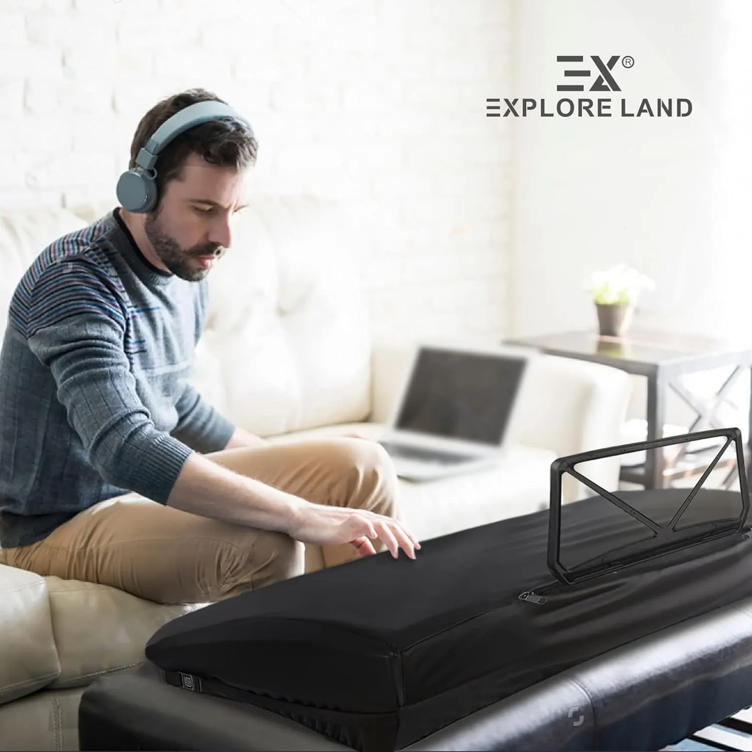 Explore Land Stretchy 88 Keys Piano Keyboard Dust Cover with Music Stand Opening for Digital Electronic Piano (88key, Black)