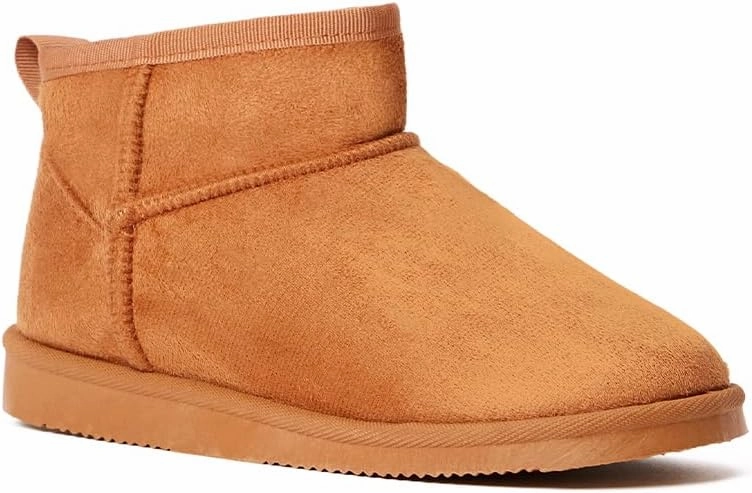 FabKids Girls Winter Mid Calf Snow Boots Warm Faux Fur Lined Non-Slip Shoes for Toddler Little Kid Big Kid